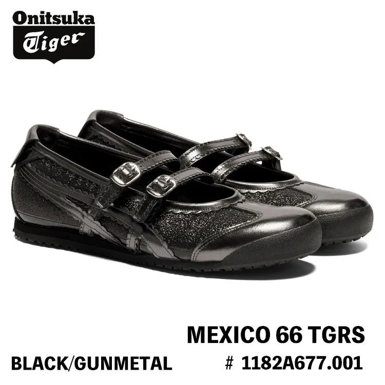 オニツカタイガー スニーカー Onitsuka Tiger MEXICO 66 TGRS メキシコ66 メリージェーン # 1182A677.001 BLACK/GUNMETAL シューズ