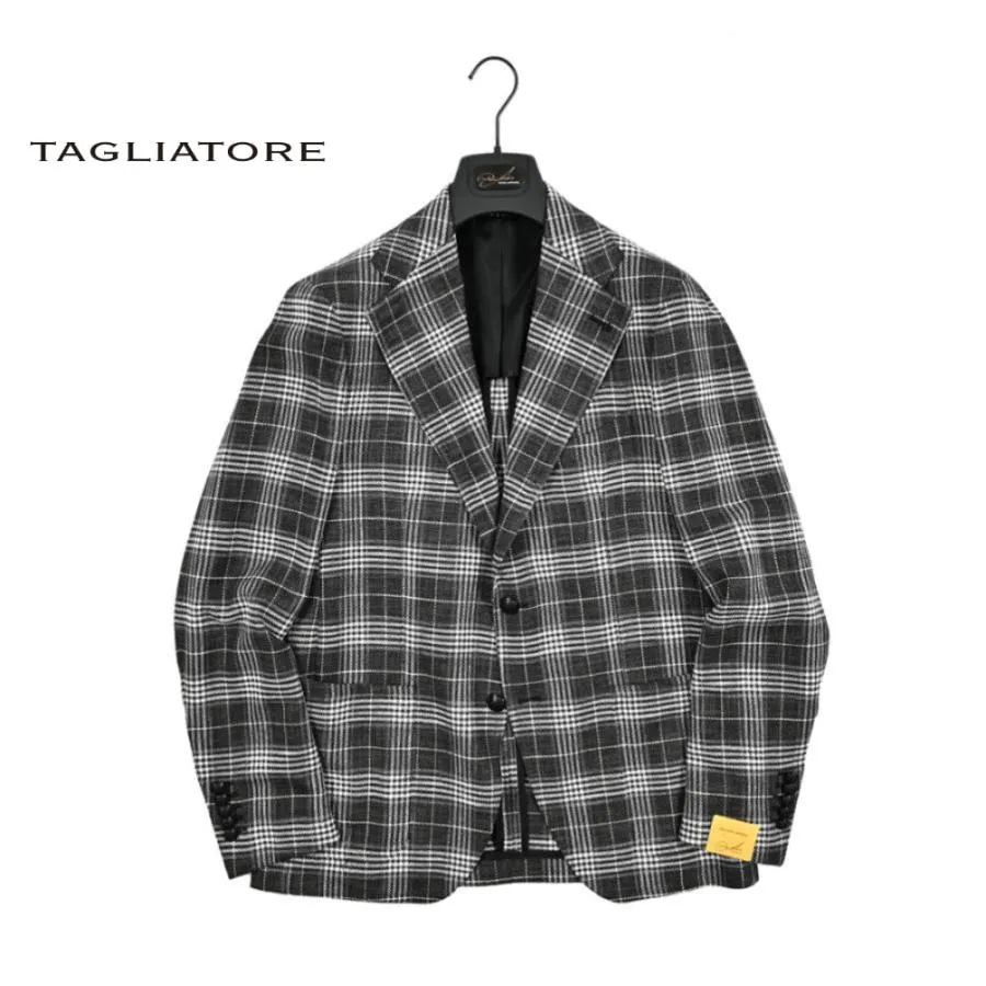 TAGLIATORE タリアトーレ / ウールシルクコットン 2Bシングルワイドラペルテーラードジャケット G-PL22K Exclusive Garment ダークグレー / セール対象