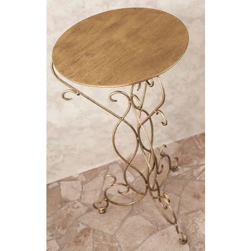輸入家具 French Iron フレンチアイアン カフェテーブル ゴールド コーヒーテーブル 花台 シャビーシック SA993260-G 直輸入 リビングスタジオ
