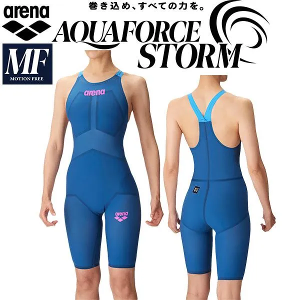 アリーナ arena レディース水着 WA承認 レース用 背閉じ アクアフォース ストーム MF ARN-4005W DBLU【返品・交換不可商品】