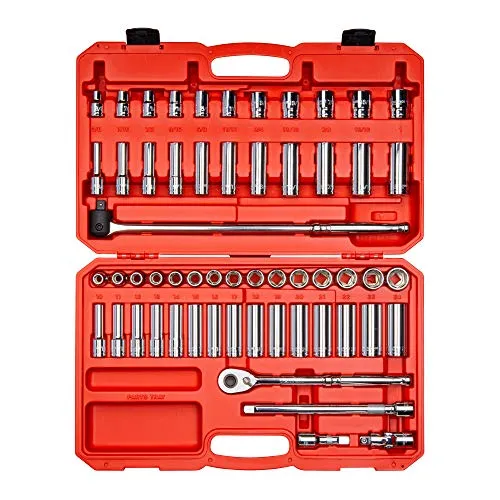 【中古】【未使用・未開封品】TEKTON 1/2 Inch Drive 6-Point Socket \u0026 Ratchet Set, 58-Piece (3/8-1 in, 10-24 mm) | SKT25301 141［並行輸入］