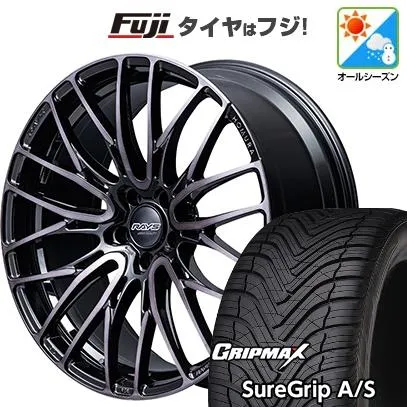 【新品国産車用5穴114.3】 | オールシーズンタイヤ ホイール4本セット | 225/40R18 | Sure Grip AS | ホムラ 2X10BD BLACK CLEAR EDITION 18インチ