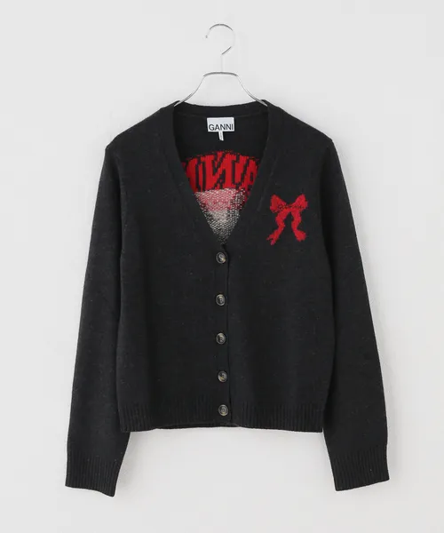 カーディガン GANNI / ガニー Graphic Wool Cardigan レディース