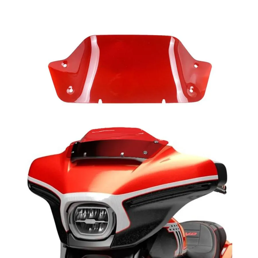 並行輸入品 8.0インチ レッド ウインドスクリーン ウインドシールド ウインドスプリッター ハーレー CVO ストリートグライド FLH