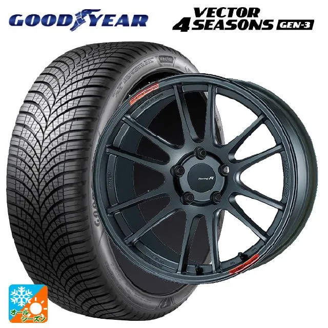 送料無料 オールシーズンタイヤホイールセット 245/40R18 97W XL グッドイヤー ベクター4シーズンズ ジェン3 エンケイ レーシングレボ