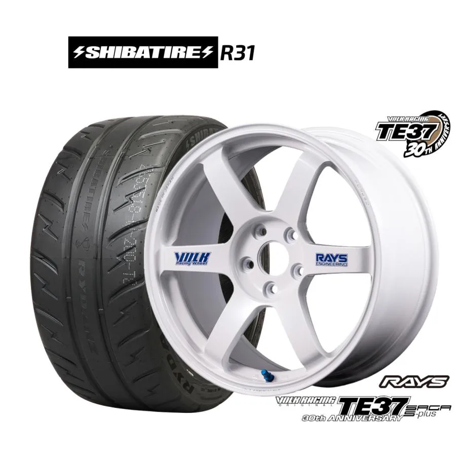 サマータイヤ ホイール4本セット レイズ ボルクレーシング TE37 サーガ S-plus 30TH STICKER Ver. SHIBATIRE シバタイヤ 280R (R31) 245/35R18