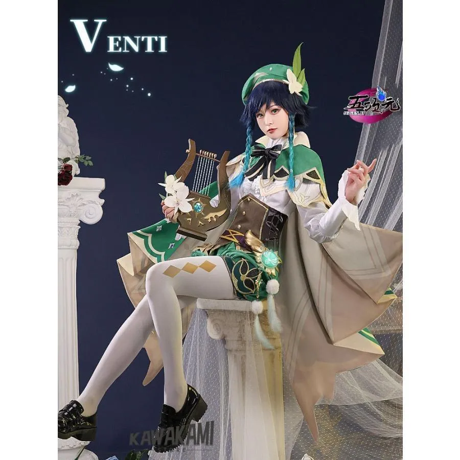 三分妄想 原神 コスプレ ウェンティ 衣装 リニューアルVer ※ウィッグ 靴 武器 追加可