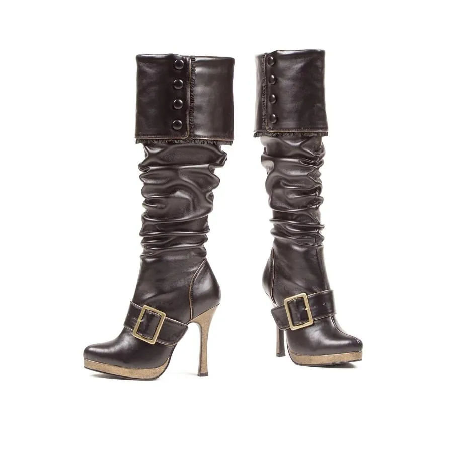 【並行輸入品】Ellie Shoes レディース カラー: ブラック Women's 4 Inch Heel Knee High Boots.