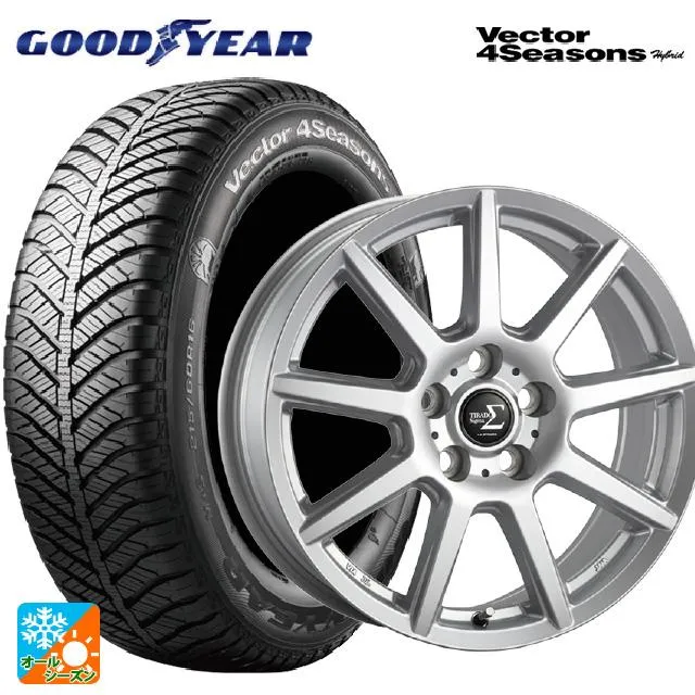 送料無料 オールシーズンタイヤホイール 4本セット 165/70R14 81S グッドイヤー ベクターフォーシーズンズ ハイブリッド 阿部商会 ラ・ス
