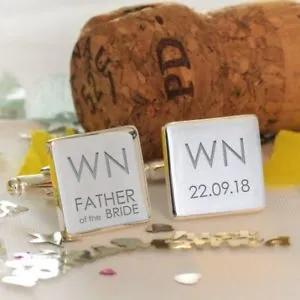 【送料無料】メンズアクセサリ― パーソナライズロールカフリンクスsquare personalised wedding role cufflinks
