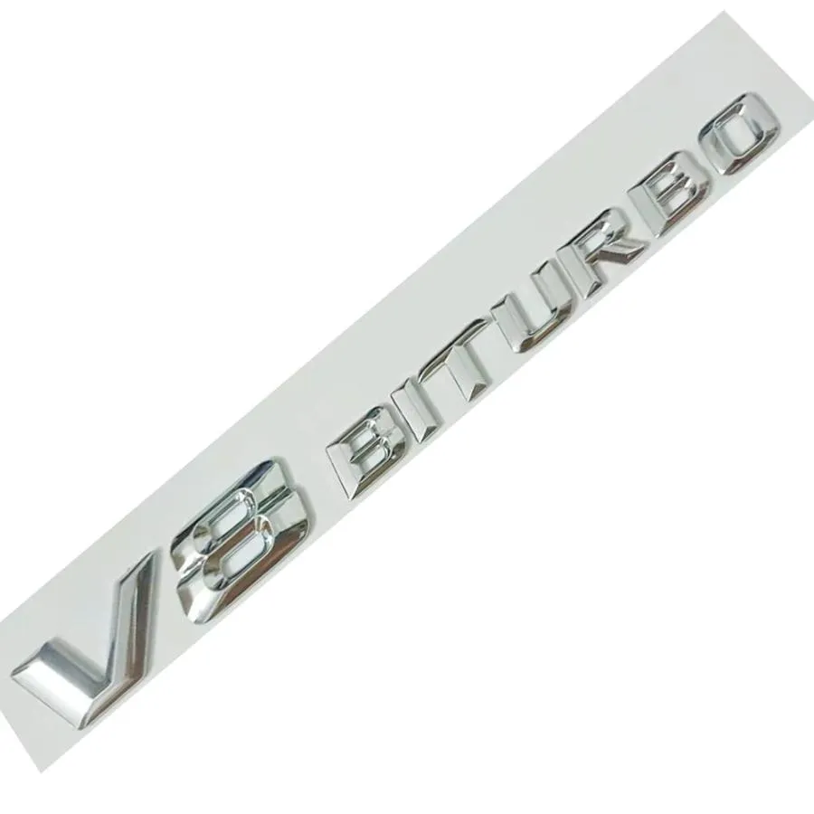 【並行輸入品】クローム ベンツ V8 BITURBO サイドフェンダー 粘着 ネームプレート ロゴ エンブレム AMG デコレーション 改良版