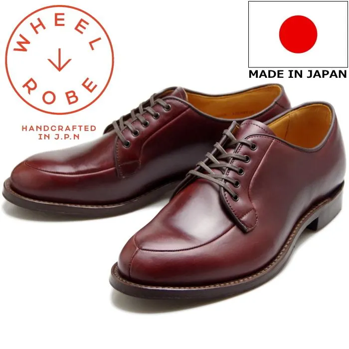 WHEEL ROBE ALGONQUIN V-TIP OXFORD ウィールローブ 15050 バーガンディー Vチップシューズ ビジネスシューズ メンズ 本革 モックトゥシューズ 通勤 国産 日本製