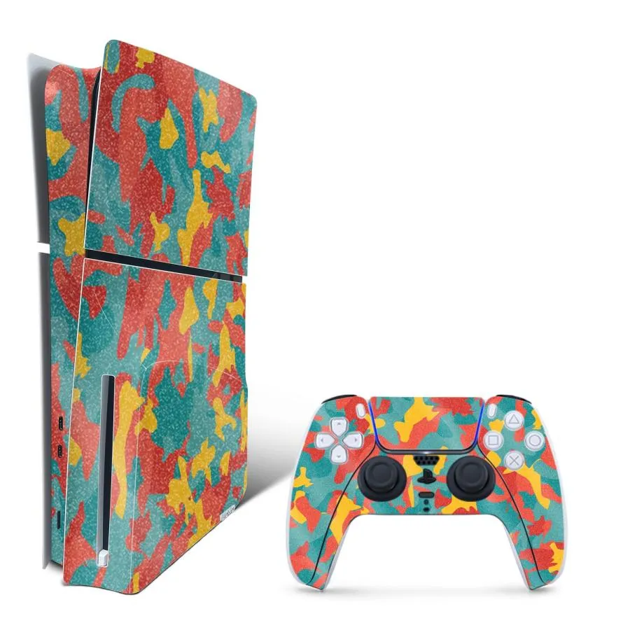 MightySkins Playstation 5 PS5 Slim Digital Edition Bundle 用グリッタースキン「Wild Horses」保護デカールラップ 着脱簡単