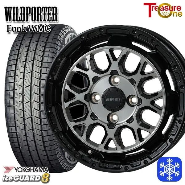 155/65R14インチ ヨコハマ アイスガード IG80 4H100 スタッドレスタイヤホイール4本セット ワイルドポーター ファンク WMC BP/BC