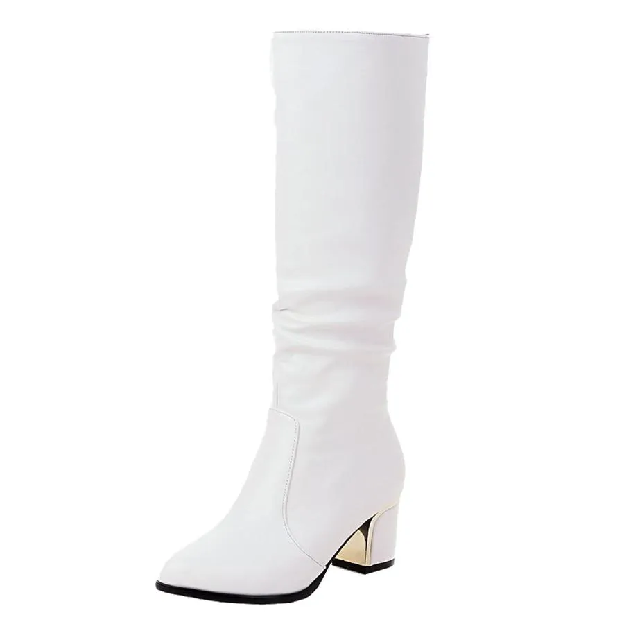 【並行輸入品】Elbslutt Women's Gogo Boots Knee High Pointed Toe Slouch Boots C