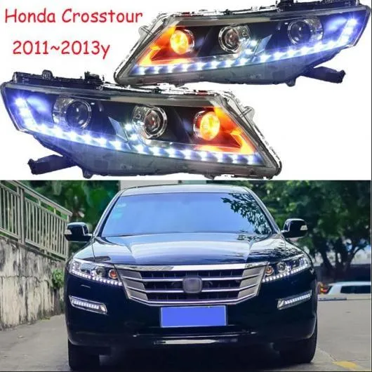 2ピース ヘッド ランプ 適用: クロスツアー ヘッドライト 2011 2012 2013 LED モデル1スタイル ホンダ クロスツアー 2011-2013 AL-OO-0459 AL