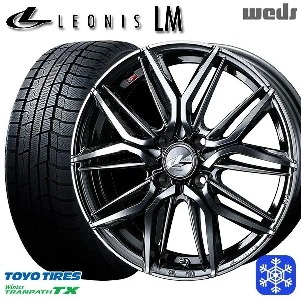 ハスラー 165/60R15インチ TOYO トーヨー ウィンター トランパス TX 4H100 スタッドレスタイヤホイール4本セット ウェッズ レオニス LM BMCMC