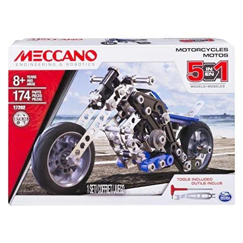 メカノ 知育玩具 パズル 6036044.0 MECCANO Erector, 5 in 1 Model Building Set - Motorcycles, 174 Piece
