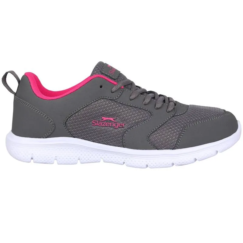 スラセンジャー レディース シューズ スニーカー メッシュ Slazenger Force Mesh Ld00 Charcoal/Pink チャコール