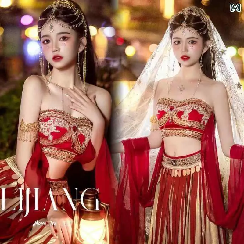 Xishuangbanna エスニック レトロ エキゾチック 衣装 写真撮影 西部 地域 プリンセスファンタジー エルフ アート 写真 衣装