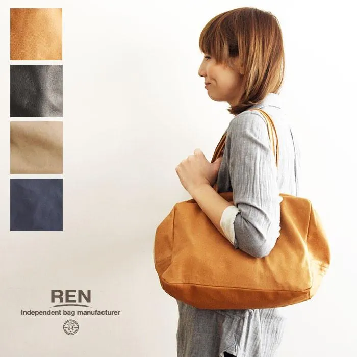10%OFFクーポン トート バッグ REN レン スクエア ダッフル レザー トートバッグ Mサイズ 1-30-15152 レザー ショルダーバッグ ハンドバッグ 本革 母の日