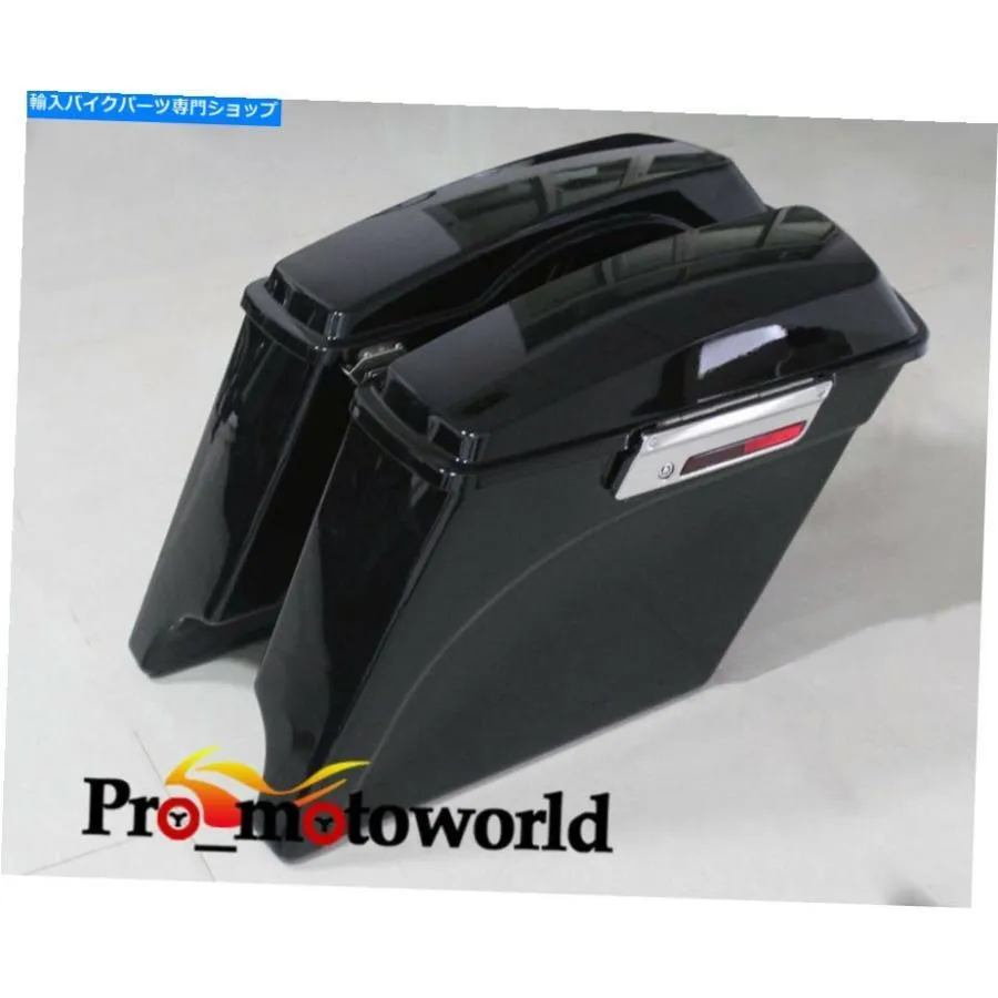 サイドバック 伸縮されたハードドサドルバッグはハーレーツーリング1993-2013 w / lids 5in Stretched Extended Hard Saddle Bags Fit For Harley Tou