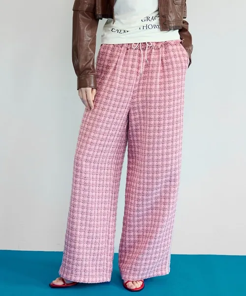 パンツ Side-Lined Tweed Easy Pants/サイドラインツイードイージーパンツ レディース
