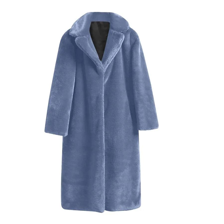 【並行輸入品】Faux Fur Coat Women Cropped Feather Top Solid Color Winter Coats