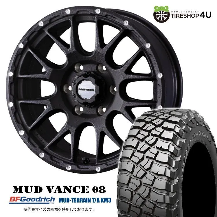 4本セット マッドヴァンス08 VANCE08 17x8.0J 6/139.7 +20 FB BFグッドリッチ マッドテレーン T/A KM3 265/65R17 トライトン GSR GLS