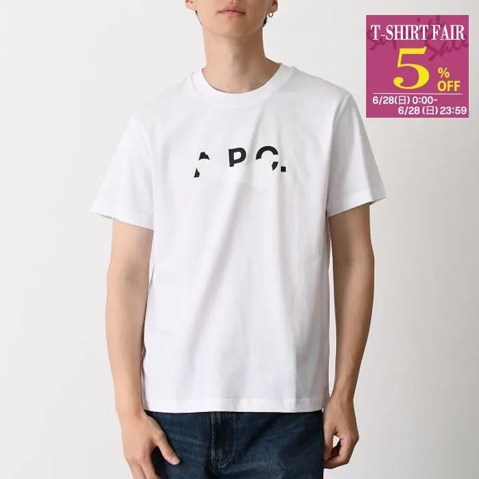 A.P.C アーペーセー Tシャツ TACHE BLANCHE COHBM M26458 メンズ ユニセックス ホワイト カットソー コットン ロゴ 半袖 Sho Shibuya 春夏