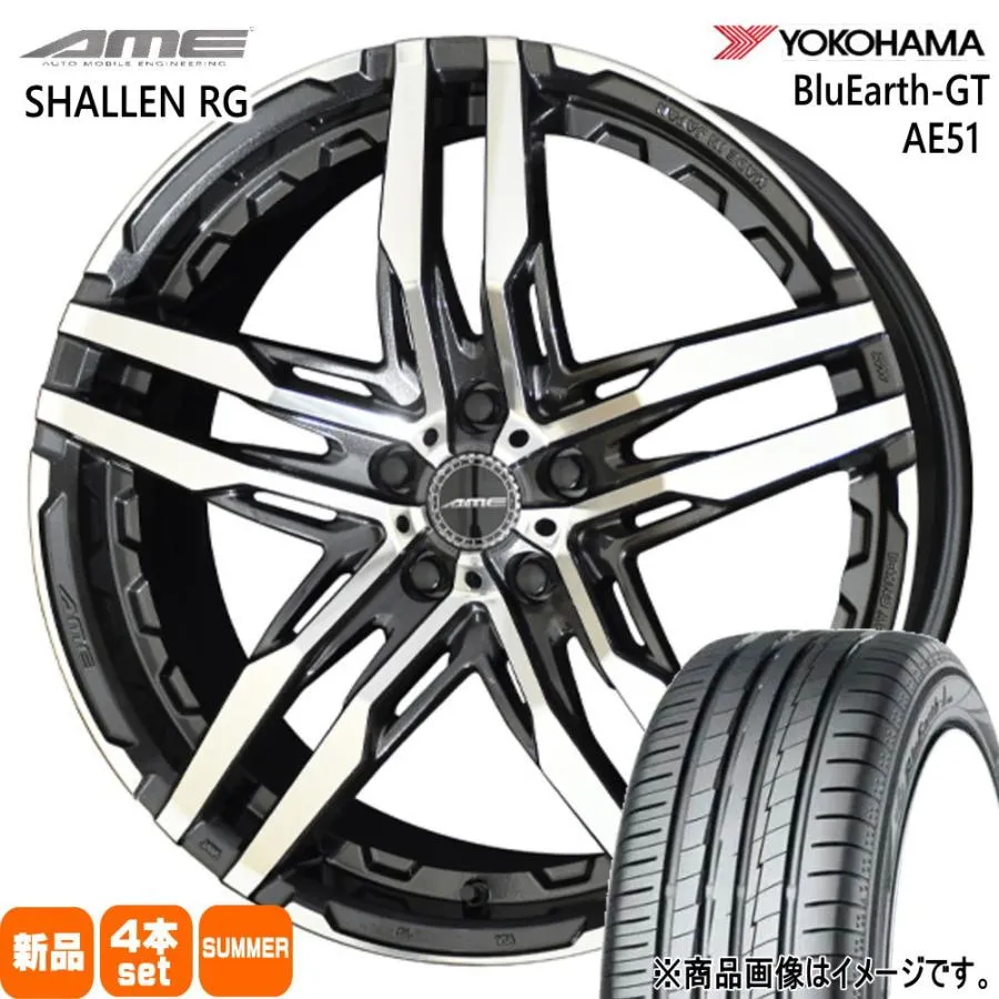 ZE4 インサイト シビック  ヨコハマ 235/40R18 95W XL BluEarth-GT AE51 夏用 サマータイヤ AME SHALLEN RG 18インチ