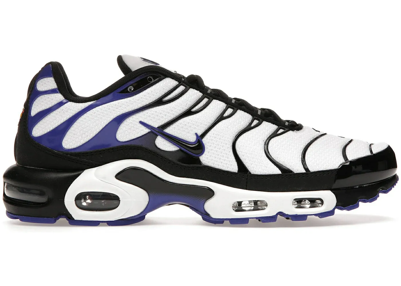 ナイキ マックス 紫 バイオレット 白色 ホワイト 黒色 ブラック エアマックスプラス スニーカー メンズ NIKE AIR MAX PLUS PERSIAN VIOLET WHITE / BLACK WHITE PERSIAN VIOLET