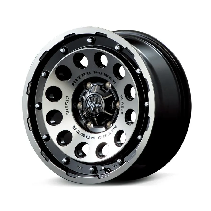 ＭＩＤ ＮＩＴＯＲＯ ＰＯＷＥＲ Ｈ１２ SHOTGUN ナイトロパワー ６．５Ｊ-１６ ６Ｈ １３９．７ ＋３８ ブラッククリア ホイール４本セット価格