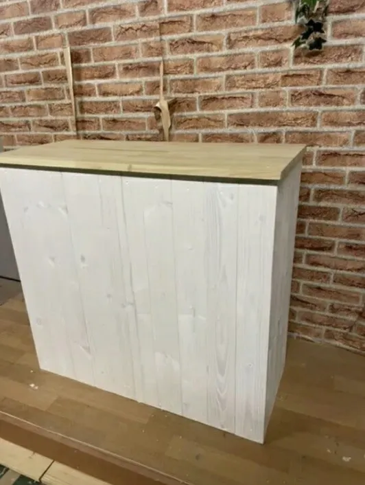 天然木 キッチンカウンター レジカウンター カフェカウンター 受付カウンター 職人手作り 一点物 幅84cm×高さ83cm×奥行き40cm 無垢材