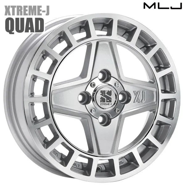 ハイゼット等 12インチ 4.0J 4H100 +43 アルミホイール単品 4本セット 1台分 MLJ エクストリームJ QUAD GM