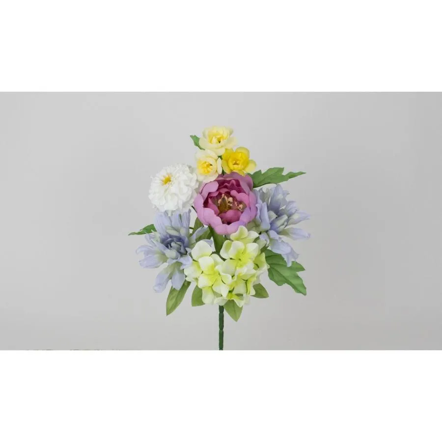 造花 ビダヤコム 仏花ブッシュ ブルー／グリーン V26088-091B G 12本 造花ギフト 仏花