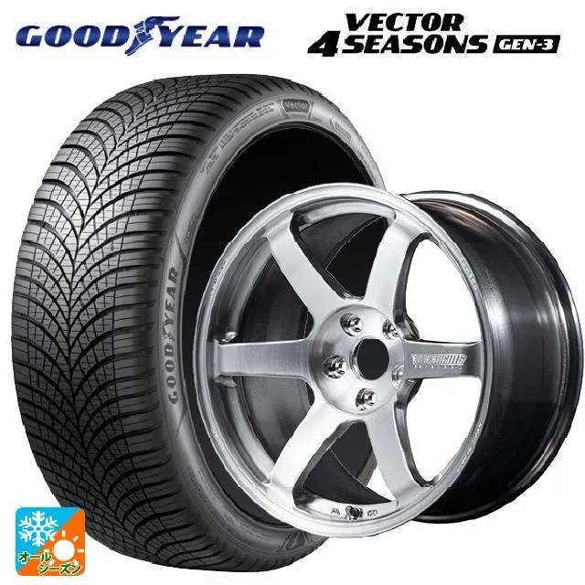 送料無料 オールシーズンタイヤホイールセット 245/40R18 97W XL グッドイヤー ベクター4シーズンズ ジェン3 レイズ ボルクレーシング