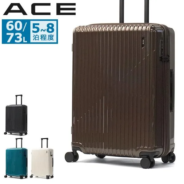 最大50%★5/25限定 特典付 エース スーツケース ACE Lサイズ キャリーケース クレスタ 60L 73L 4輪 拡張 キャスターロック クレスタS 09162