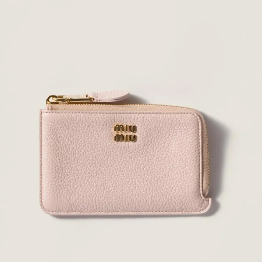 ミュウミュウ MIU MIU レザー ポーチ カードホルダー 5MB066_ADT7_F0LOZ【ジェム 】【送料無料】【正規品】