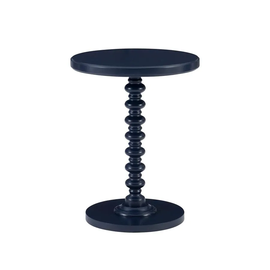 【並行輸入品】Powell ネイビーブルーターキン ラウンドターンドル台座サイドアクセントテーブル Powell Navy Blue Tarki