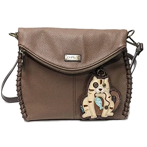chala バッグ パッチ カバン かわいい Chala Charming Crossbody Bag Shoulder Handbag With Flap Top and Zipper Brown (Coin Purse_ Cat A)chala バッグ パッチ カバン かわいい