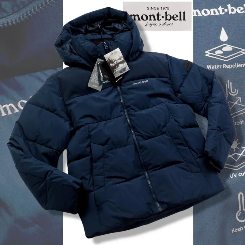新品正規 mont-bell モンベル 撥水・防風 SynCloud高機能中綿 BOOSTER エコダウン ジャケット メンズ95(M) ブルー(T/BLUE) AMIJ201