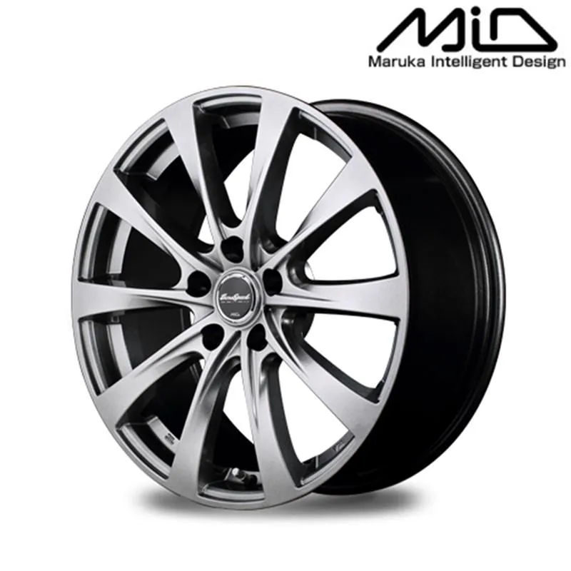 MID マルカサービス アルミホイール1本 ユーロスピード EUROSPEED F10 15インチ リム幅6.0J inset+45 5H PCD100 メタリックグレー