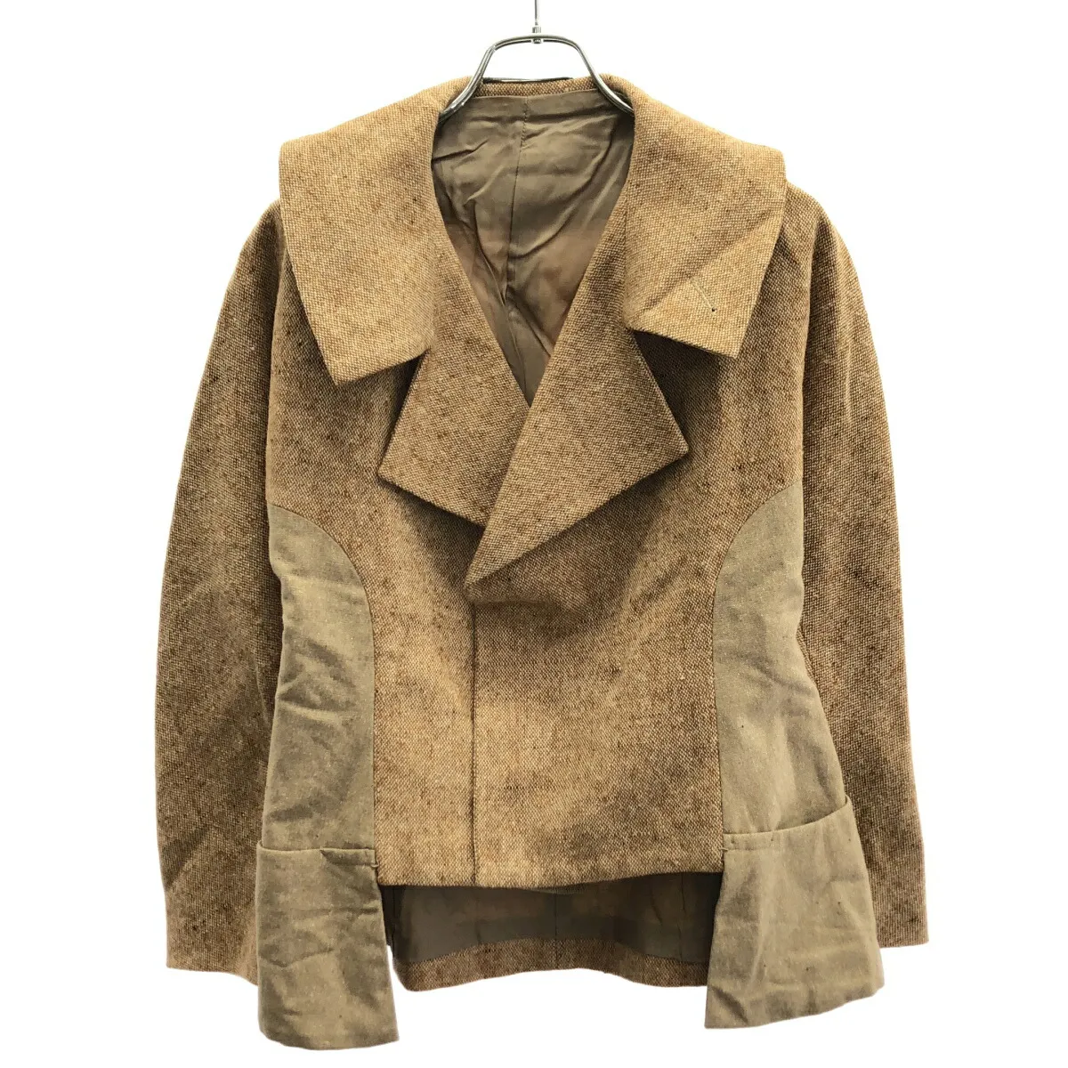 Yohji Yamamoto ヨウジヤマモト 2005AW 切り替えツイードセットアップ FN-J34-854 ベージュ系 1 【中古】 ITA0IGUF6VZ4