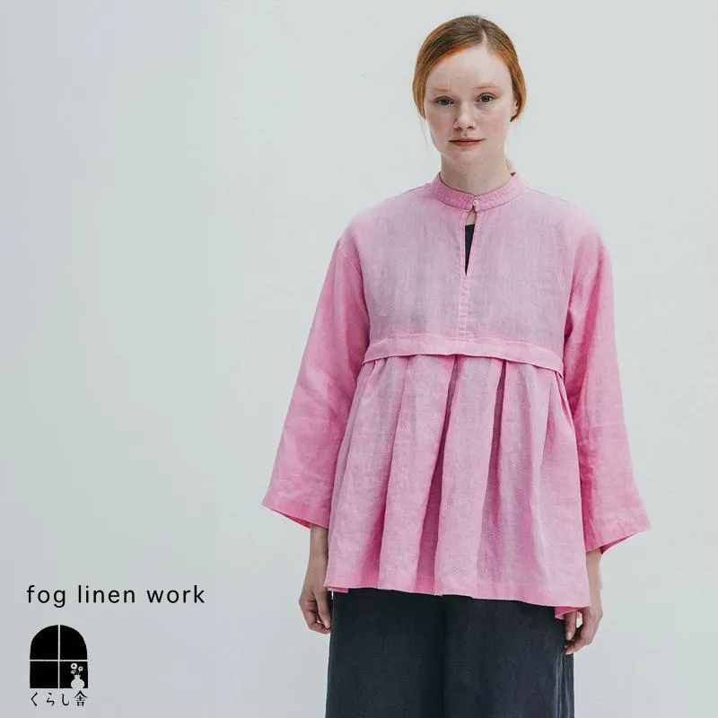 fog linen work フォグリネンワーク ベティ トップ ジャサント 長袖 シャツ ブラウス プルオーバー ピンク 2026 春