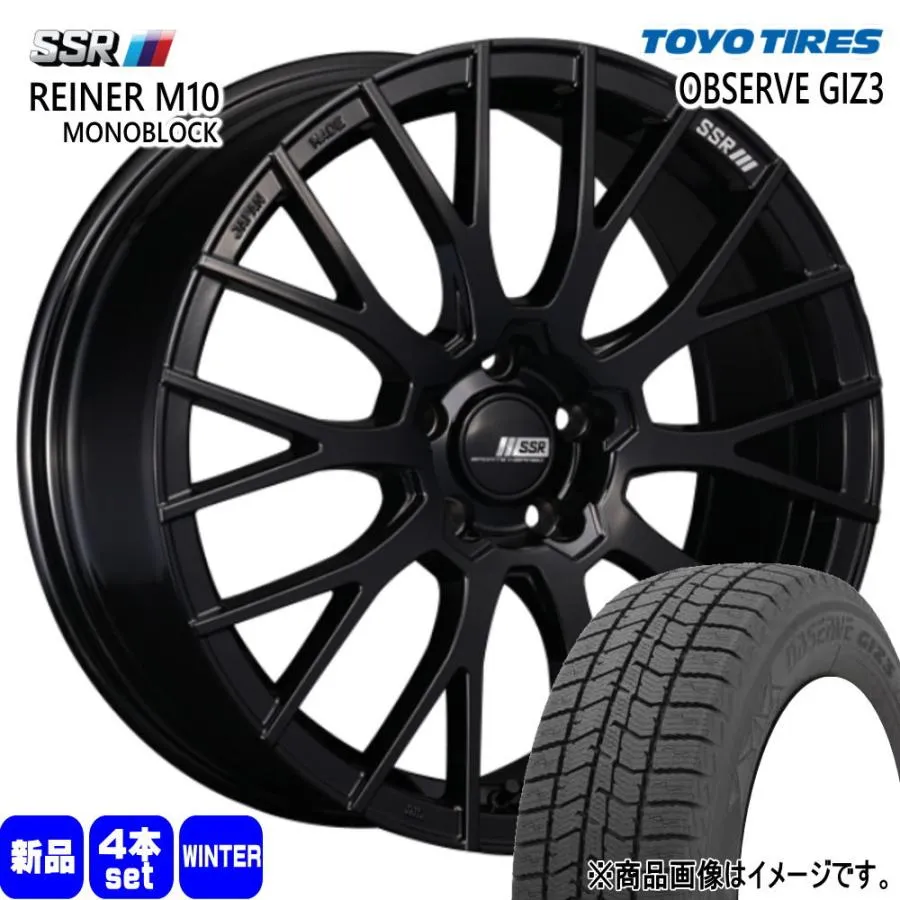 ランエボX  トーヨータイヤ 245/40R18  OBSERVE GIZ3 冬用 スタッドレスタイヤ REINER M10 MONOBLOCK 18インチ