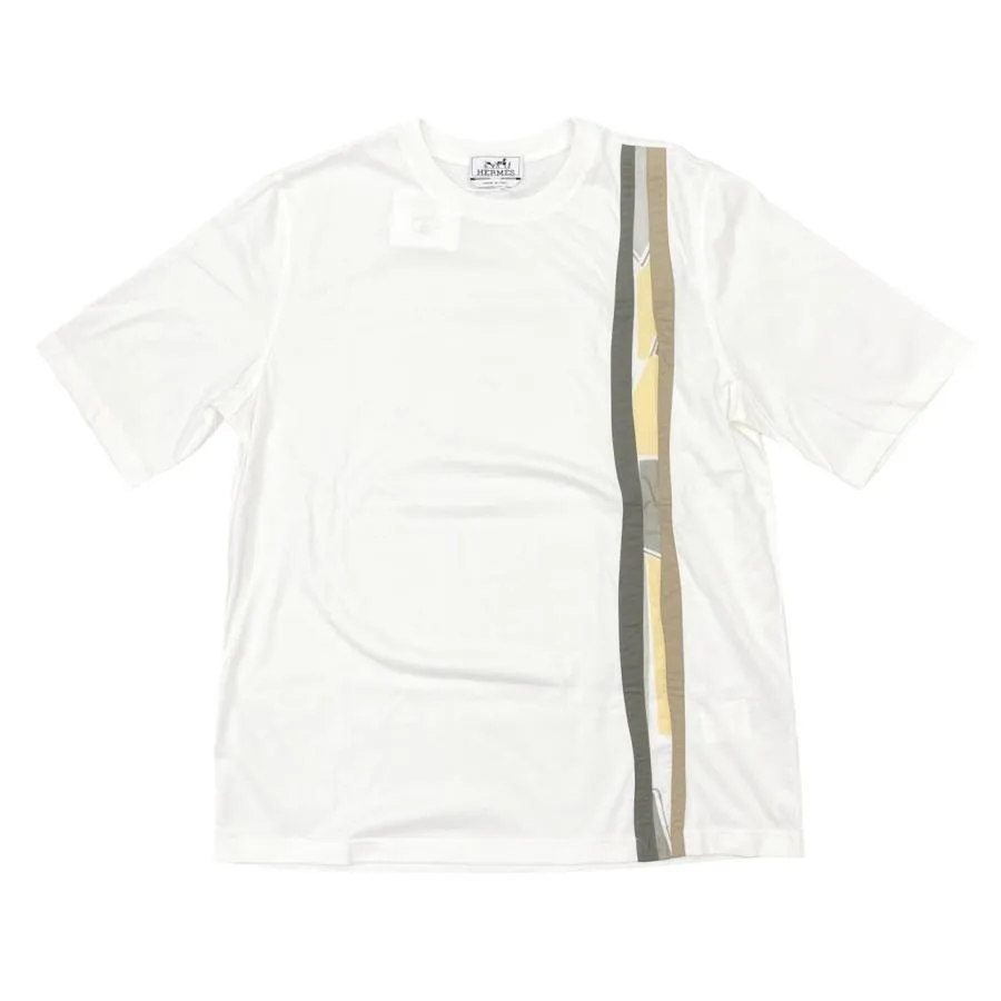 エルメス 半袖Tシャツ オンド・コロレ H457920HA90LA Sサイズ ブラン ホワイト ブラウン HERMES