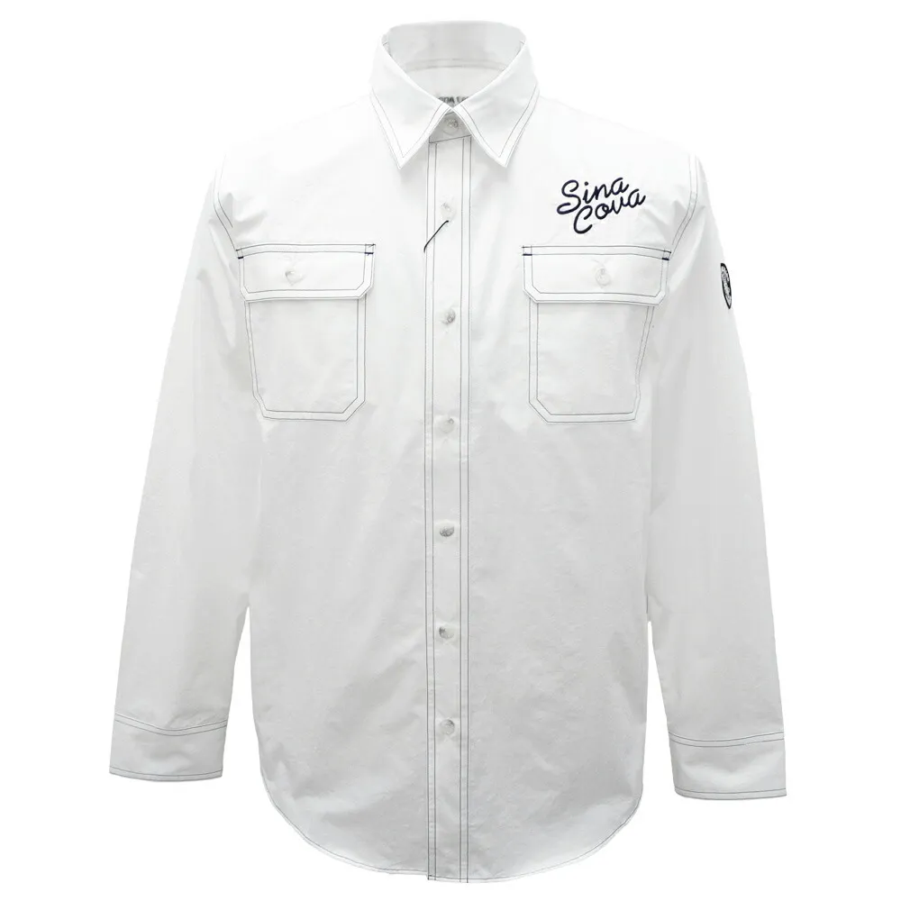 ３０％OFF 2025春夏新作 シナコバ CPOシャツジャケット (白) (M)(L)(LL) JK*0125134010100【25/3/25】【ワークシャツ】【カバーオール】【オーバーシャツ】【コットンシャツ】【SINA COVA】【ゴルフ】【sinacova】 シナコバ ショップ【ギフト包装無料】