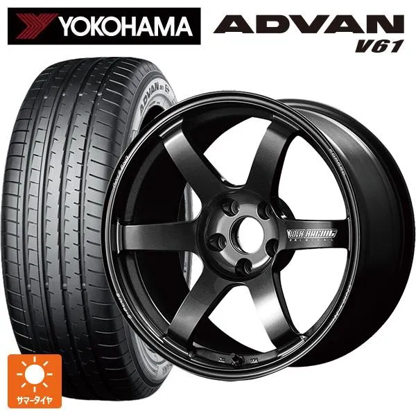 送料無料 サマータイヤホイールセット 235/60R18 103V ヨコハマ アドバン V61 正規品 レイズ ボルクレーシング TE37サーガ S-