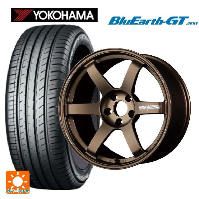 ホンダ ヴェゼル(RV系)用 225/50R18 95W ヨコハマ ブルーアースGT AE51 ボルクレーシング TE37サーガ S-プラス